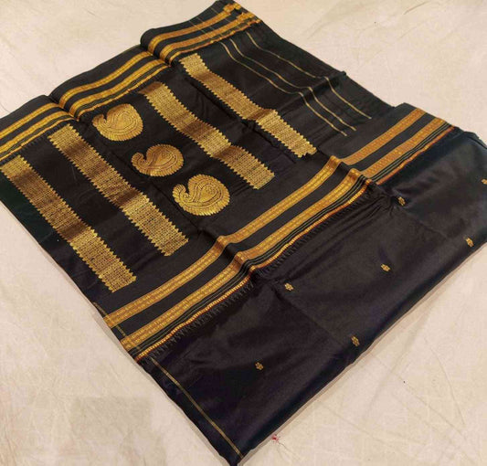 Black Narayan Peth Paithani - Paithanistore