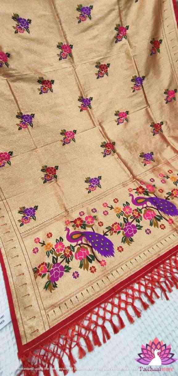 All Over Muniya Border Paithani Dupatta Online - Paithanistore