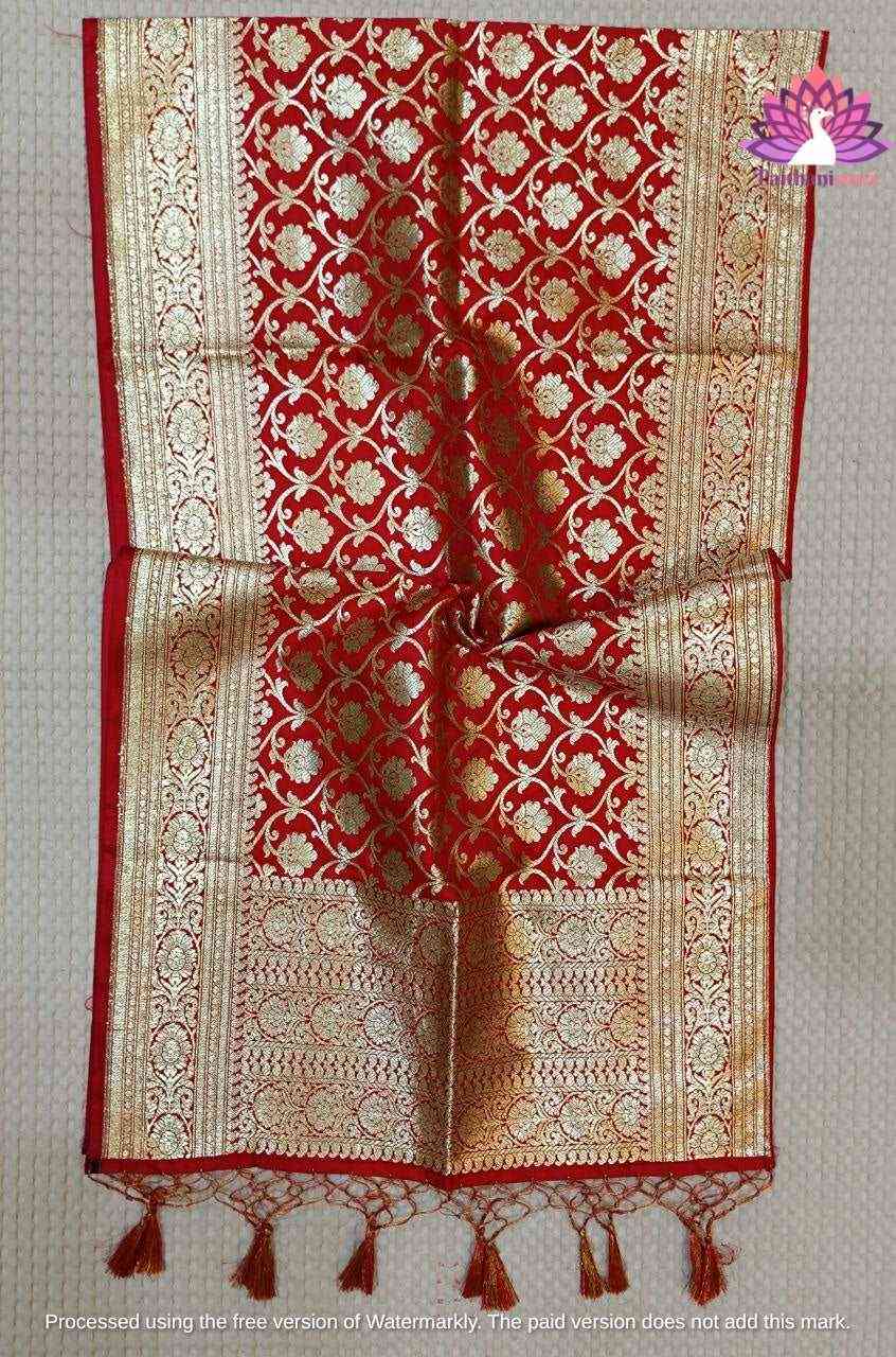 Stunning Red Bridal Designer Shela For Wedding - Paithanistore
