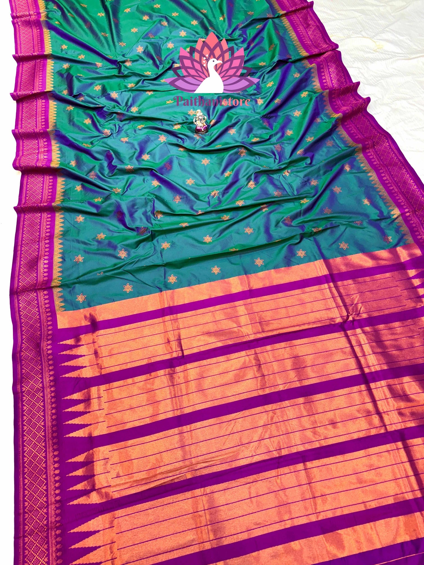 Beautiful Katan Silk Irkal Paithani - Worn by Model