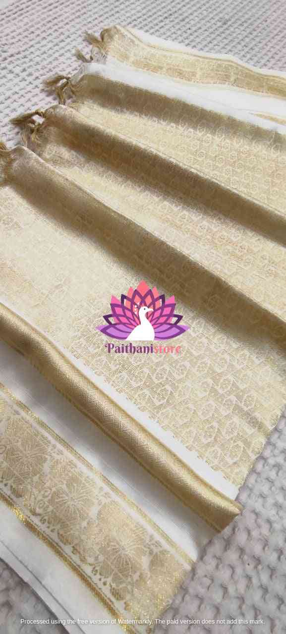 Designer White Shela For Wedding - Paithanistore