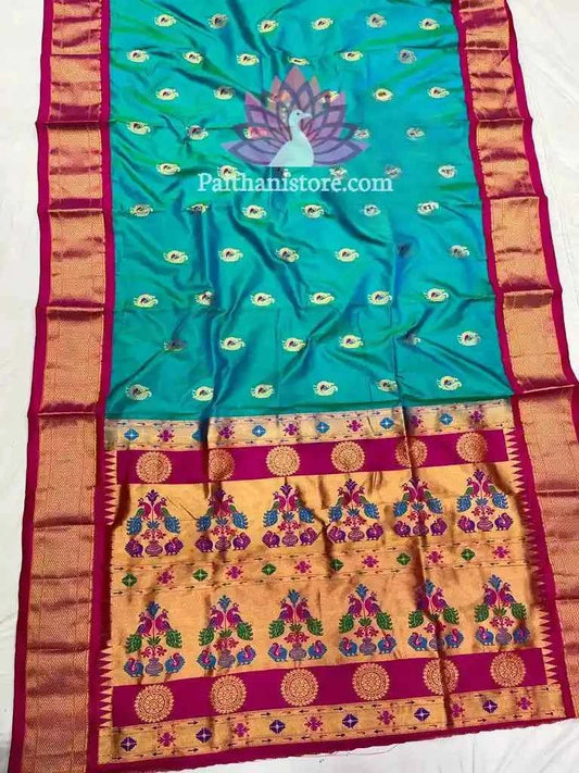 Morpankhi Color Kadiyal Designer Paithani Saree