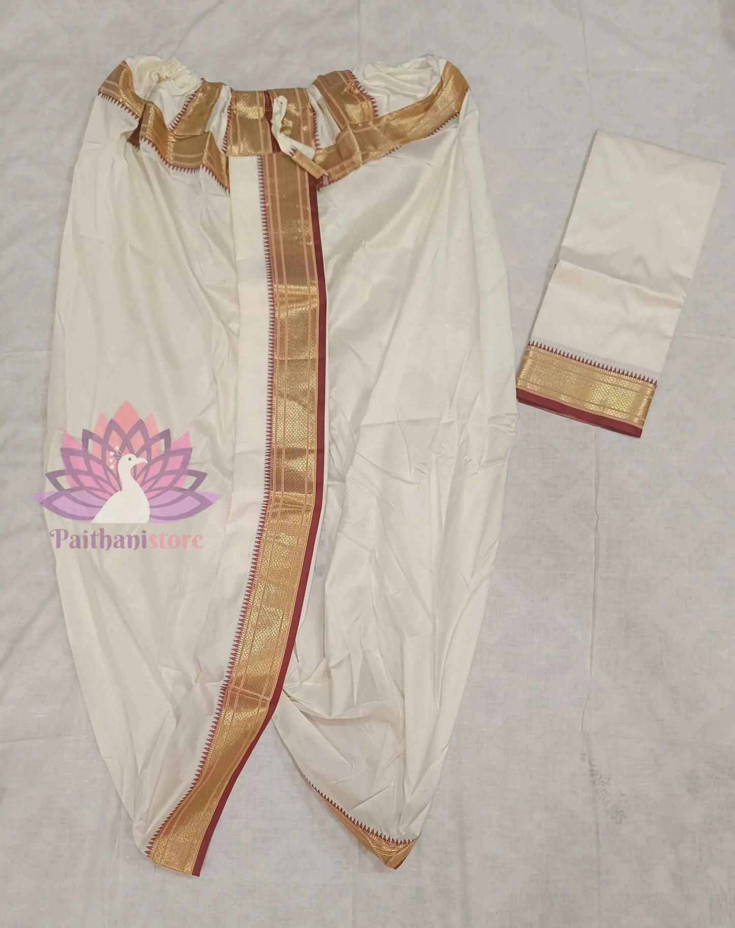 Off White Men's Dhoti For Wedding