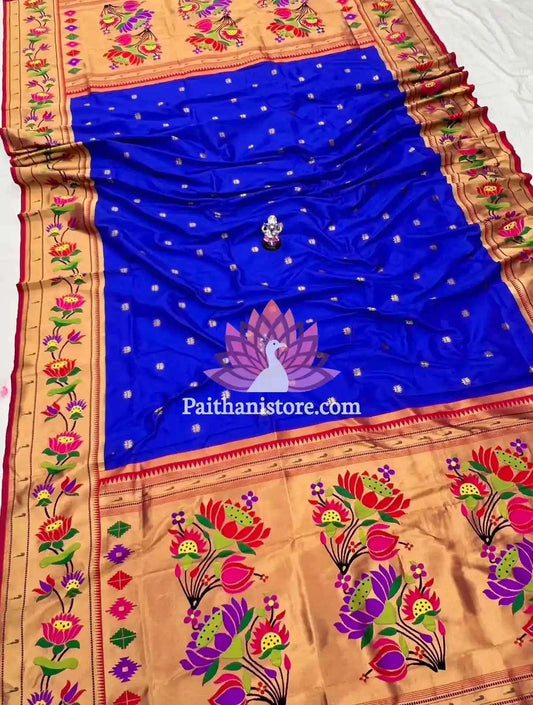 Premium Paithani Dupatta with a Designer Lotus Design