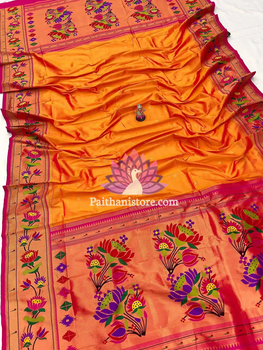 Designer Dual Tone Lotus Paithani Dupatta