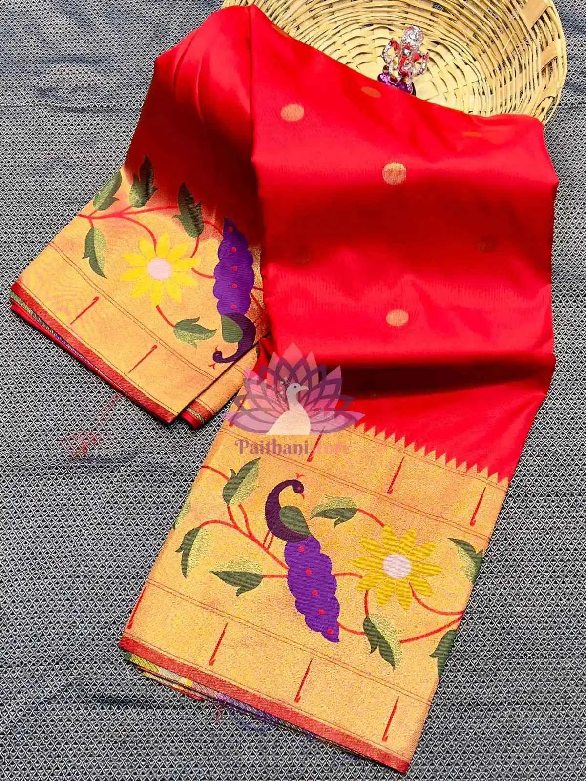 Semi Silk Saree | Designer Brocade Paithani Saree