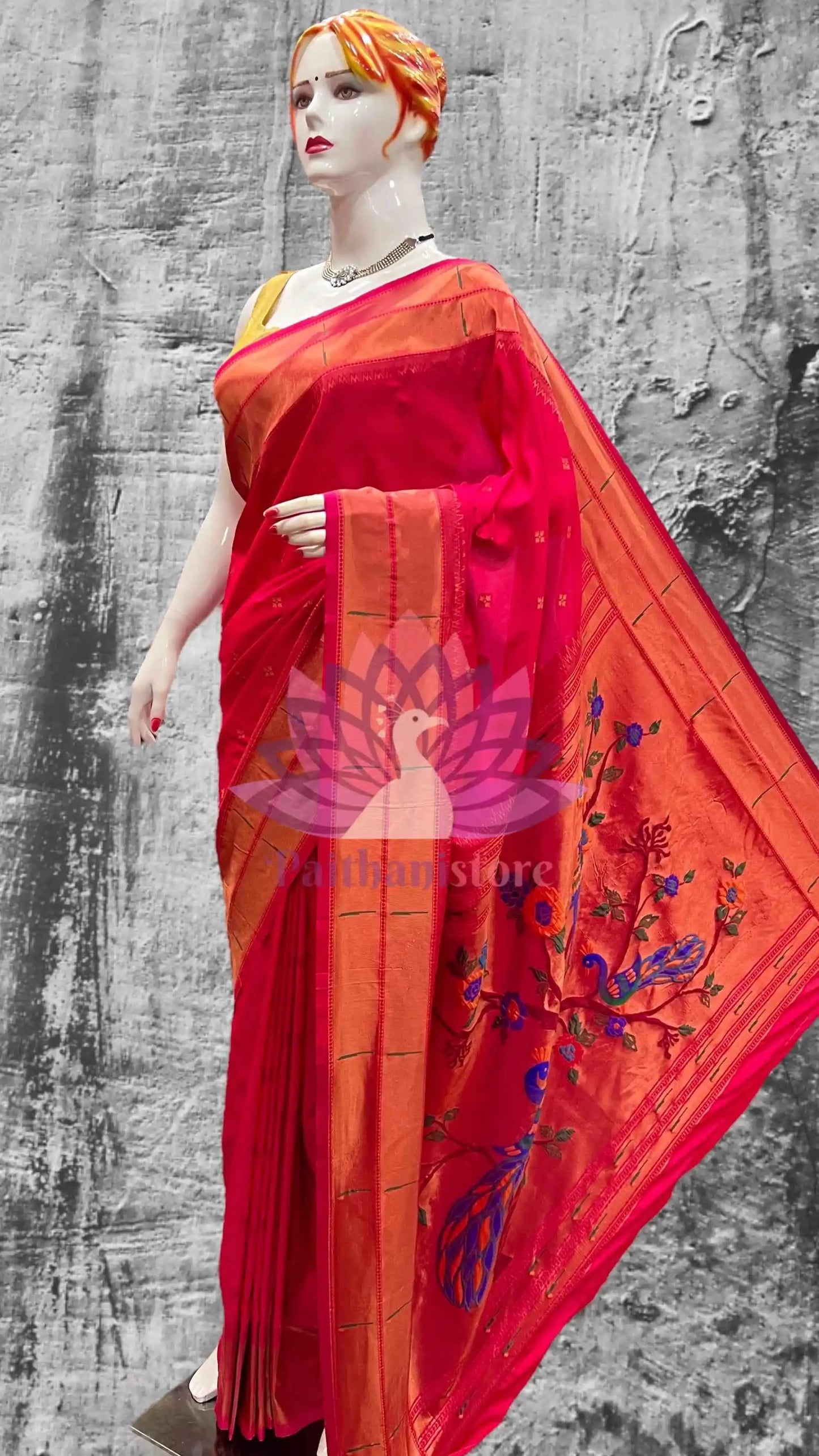 Double Muniya Paithani Silk Saree