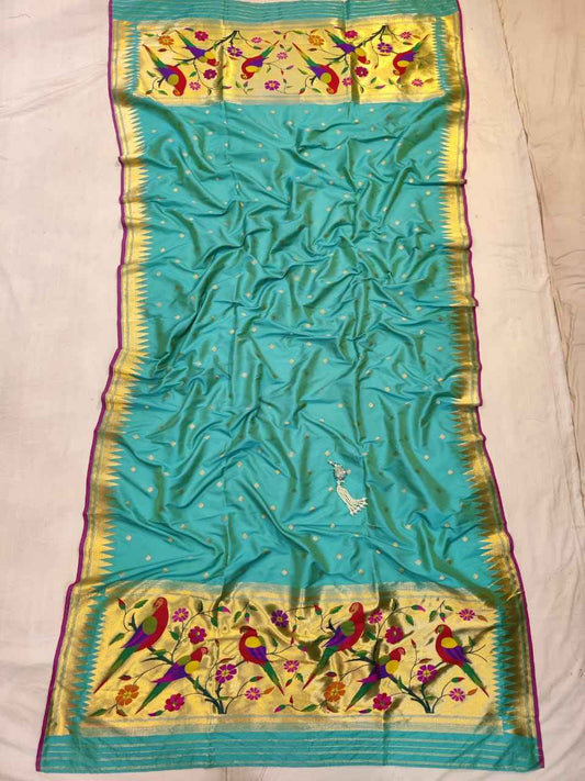 Beautiful Rama Colour Paithani Dupatta