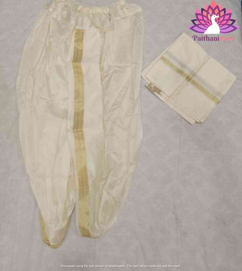 Ready to Wear Brown Wedding Dhoti For Men