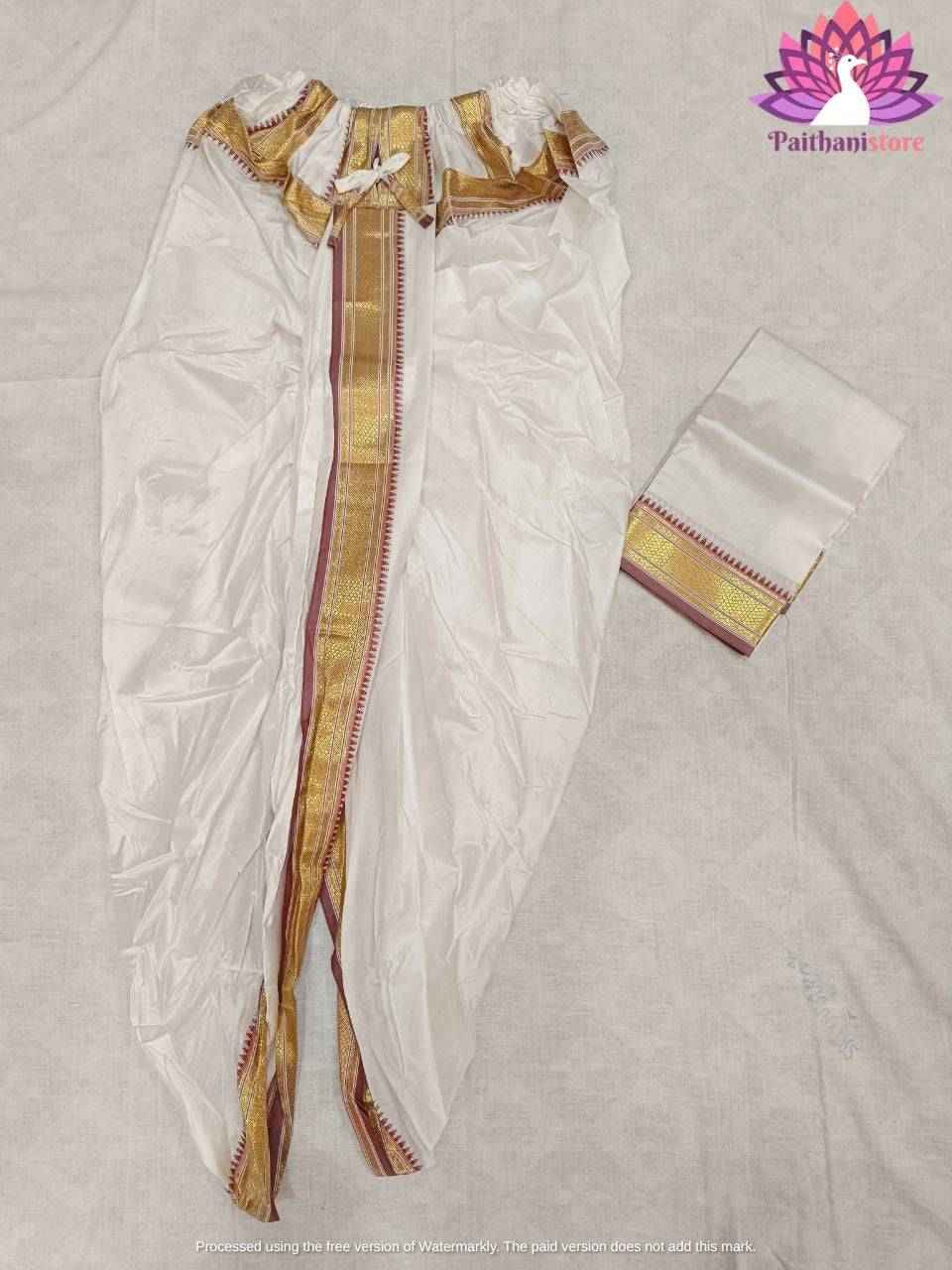 White Men Dhoti For Wedding