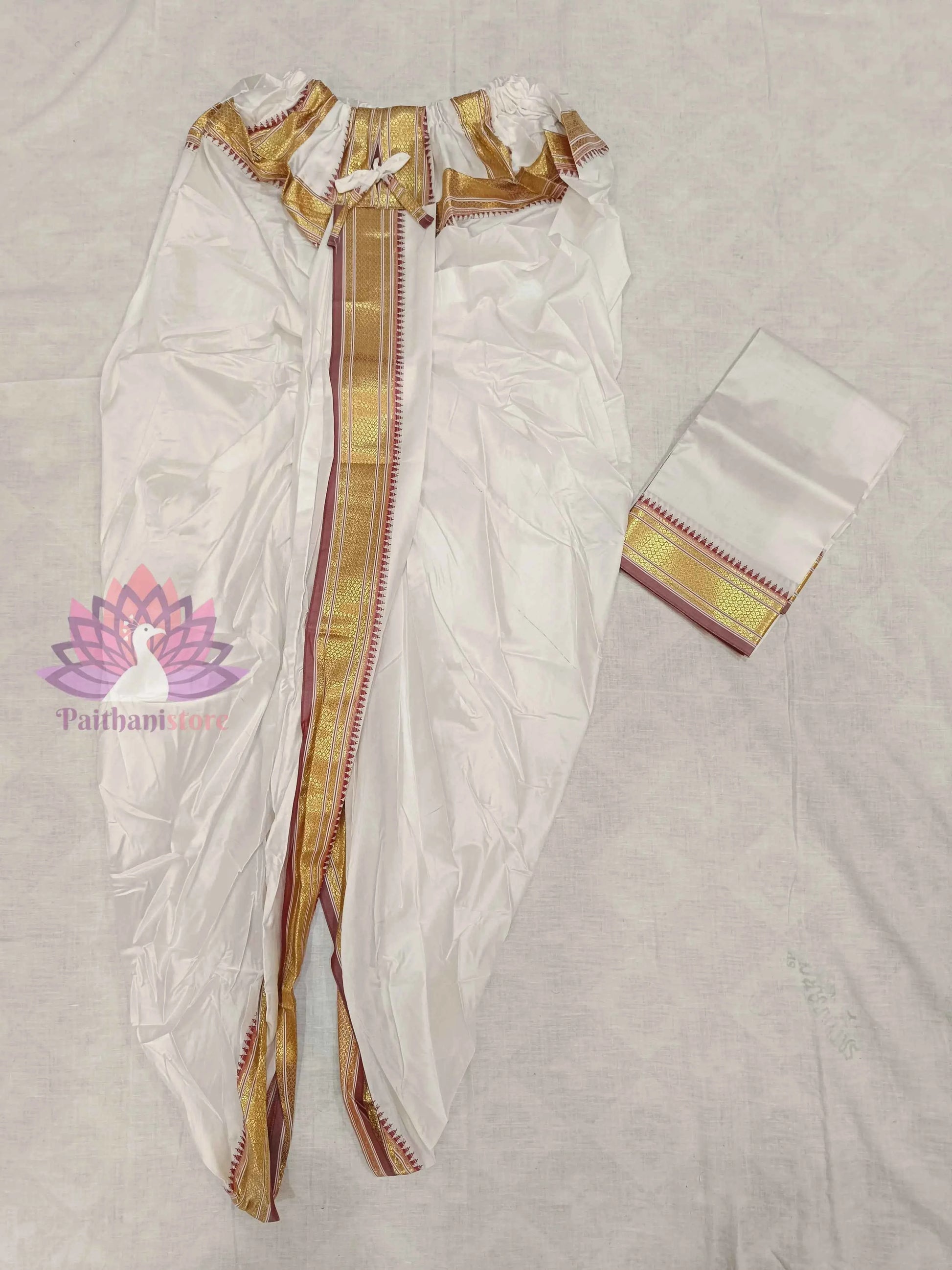 White Men's Dhoti For Wedding