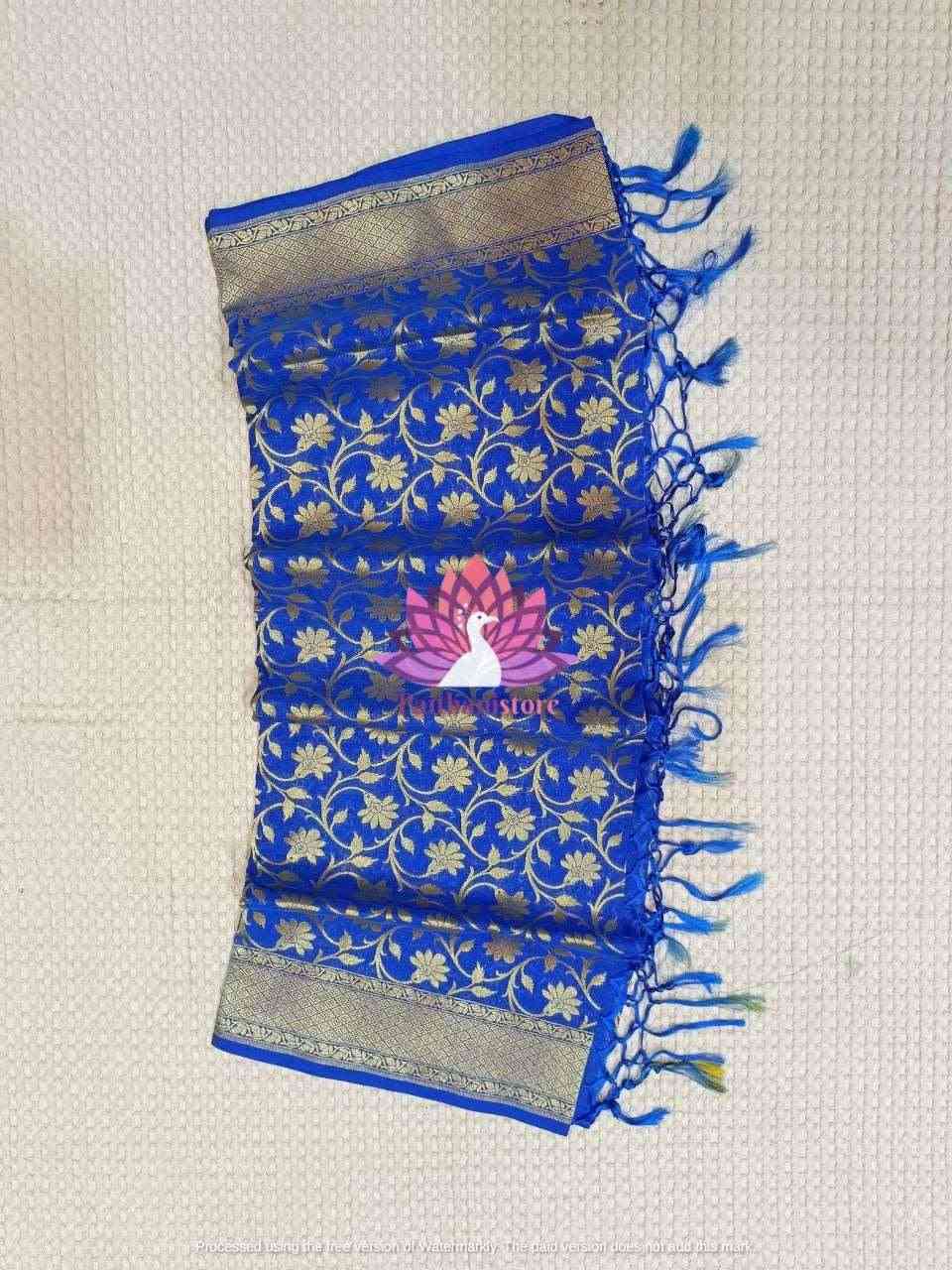 Blue Designer Nauvari Shela For Wedding - Paithanistore