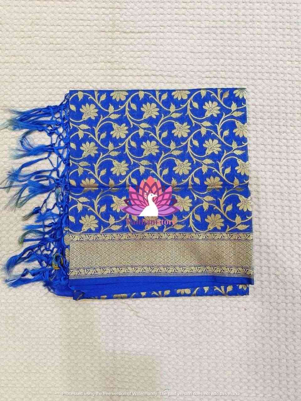 Blue Designer Nauvari Shela For Wedding - Paithanistore