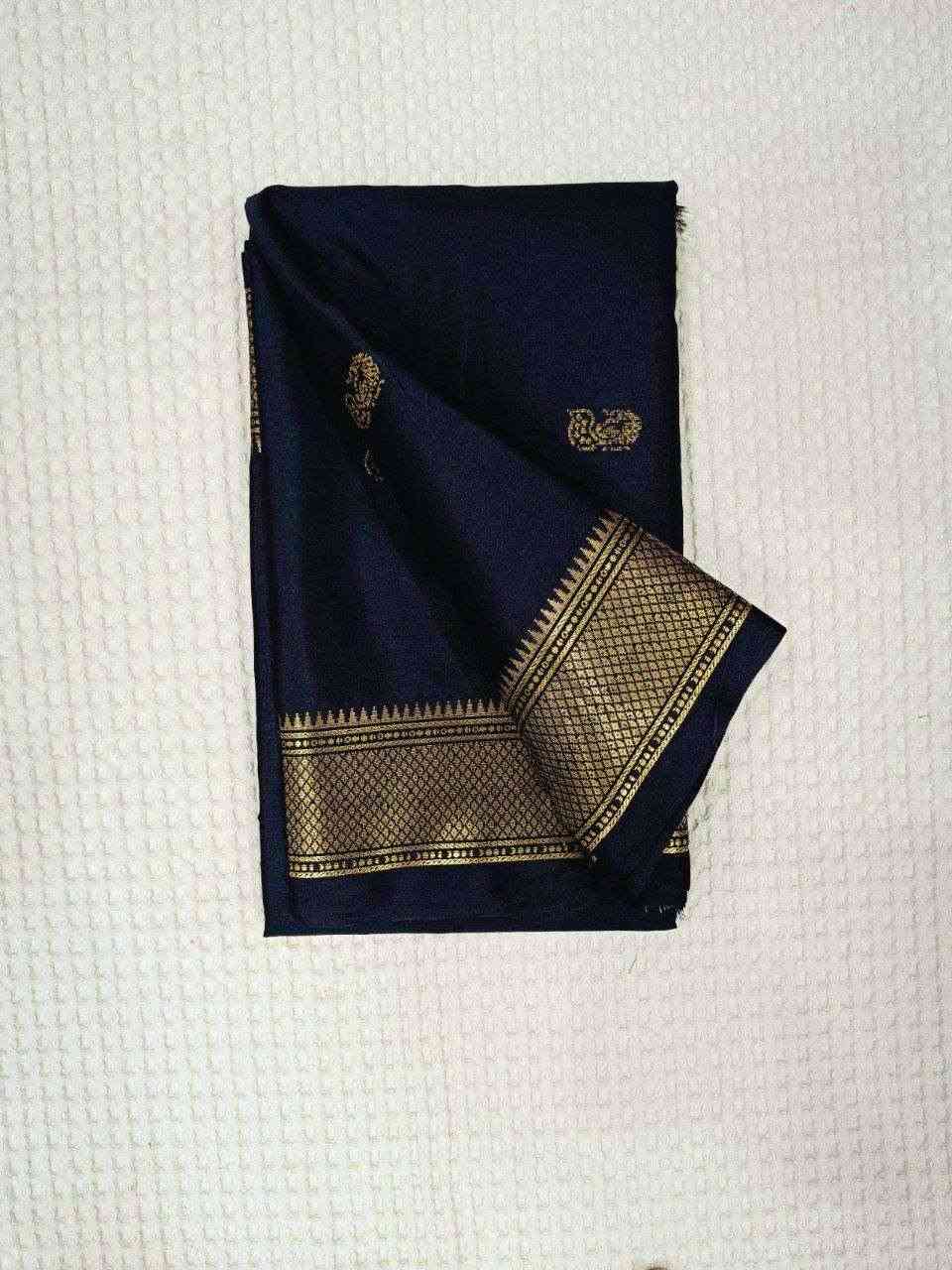 Black Sico Silk Saree