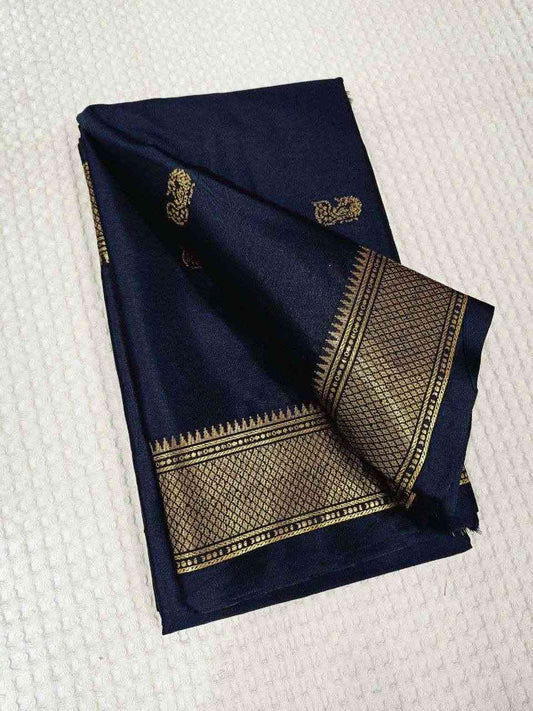 Black Sico Silk Saree