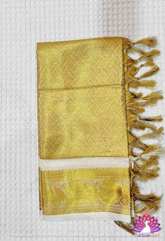 Wedding Off-White Shela For Bride And Groom