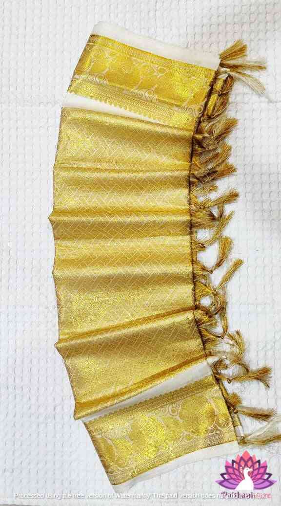 Wedding Off-White Shela For Bride And Groom
