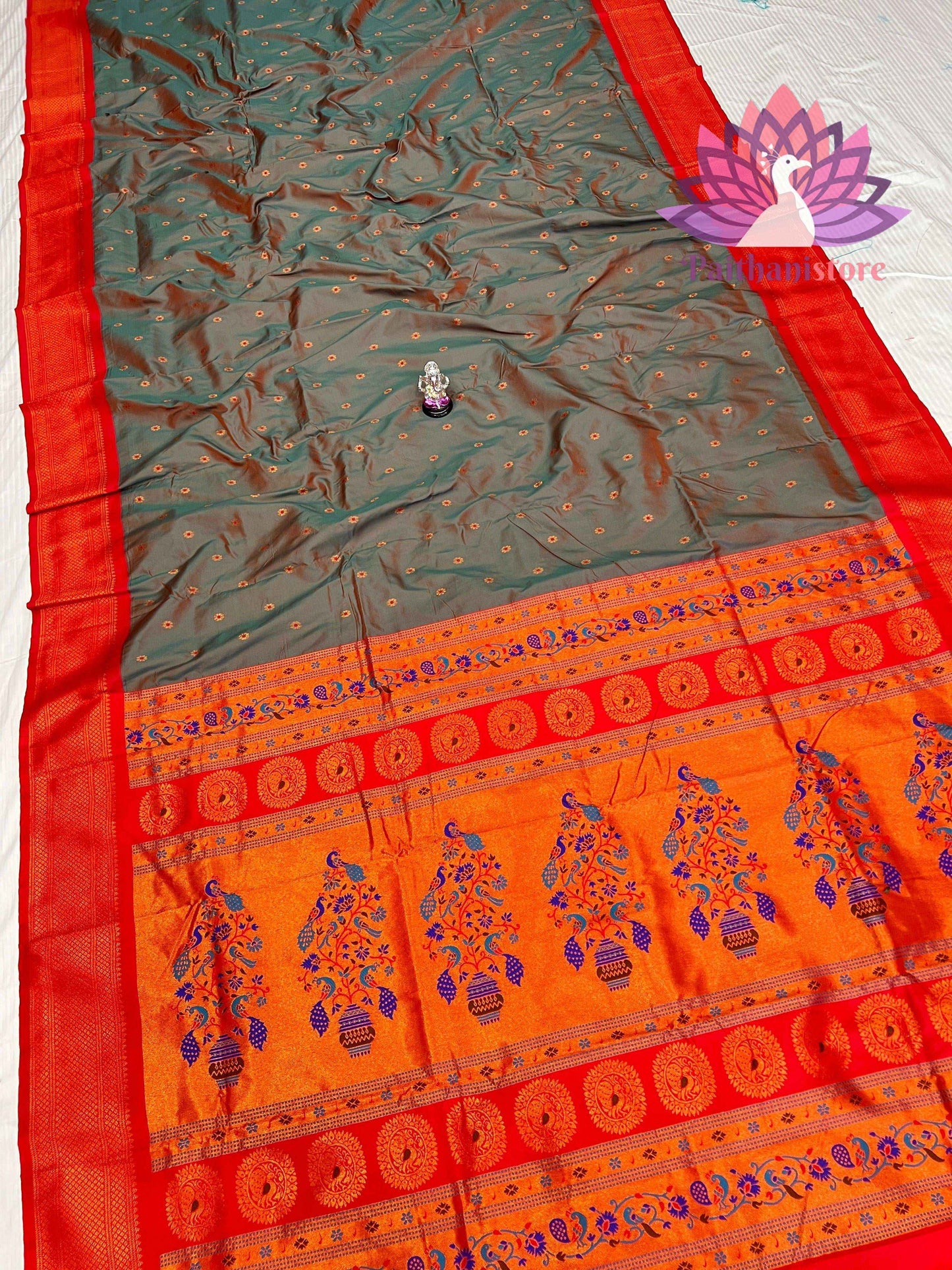 All Over Meena Butti Semi Silk Paithani Saree