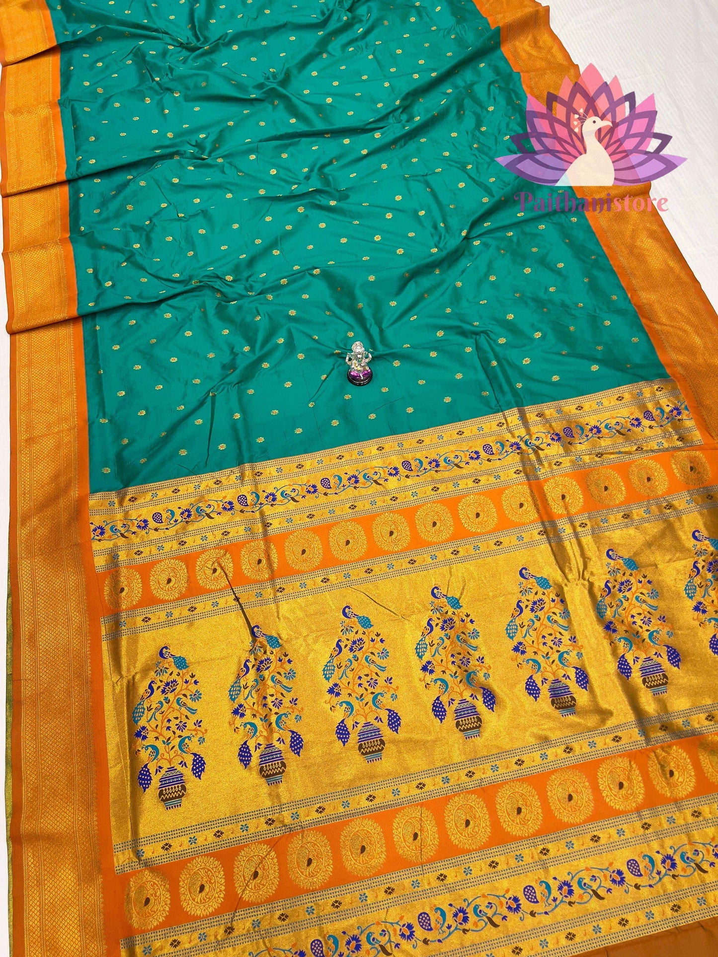All Over Meena Butti Semi Silk Paithani Saree