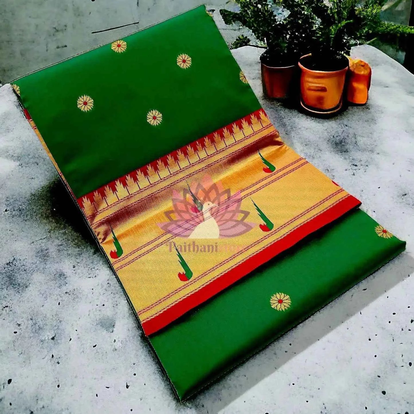 Semi Silk Muniya Border Paithani Saree