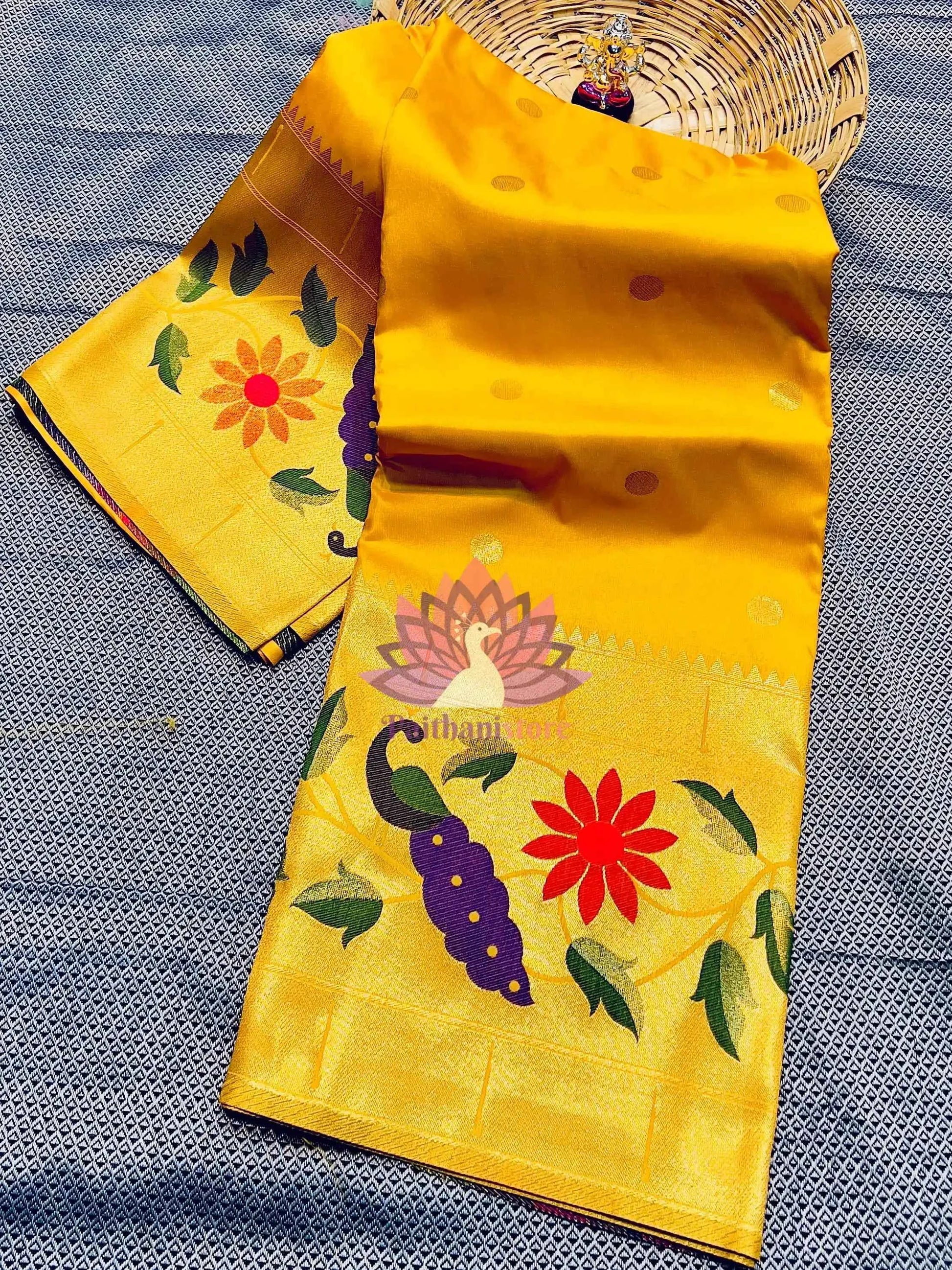 Semi Silk Saree | Designer Brocade Paithani Saree