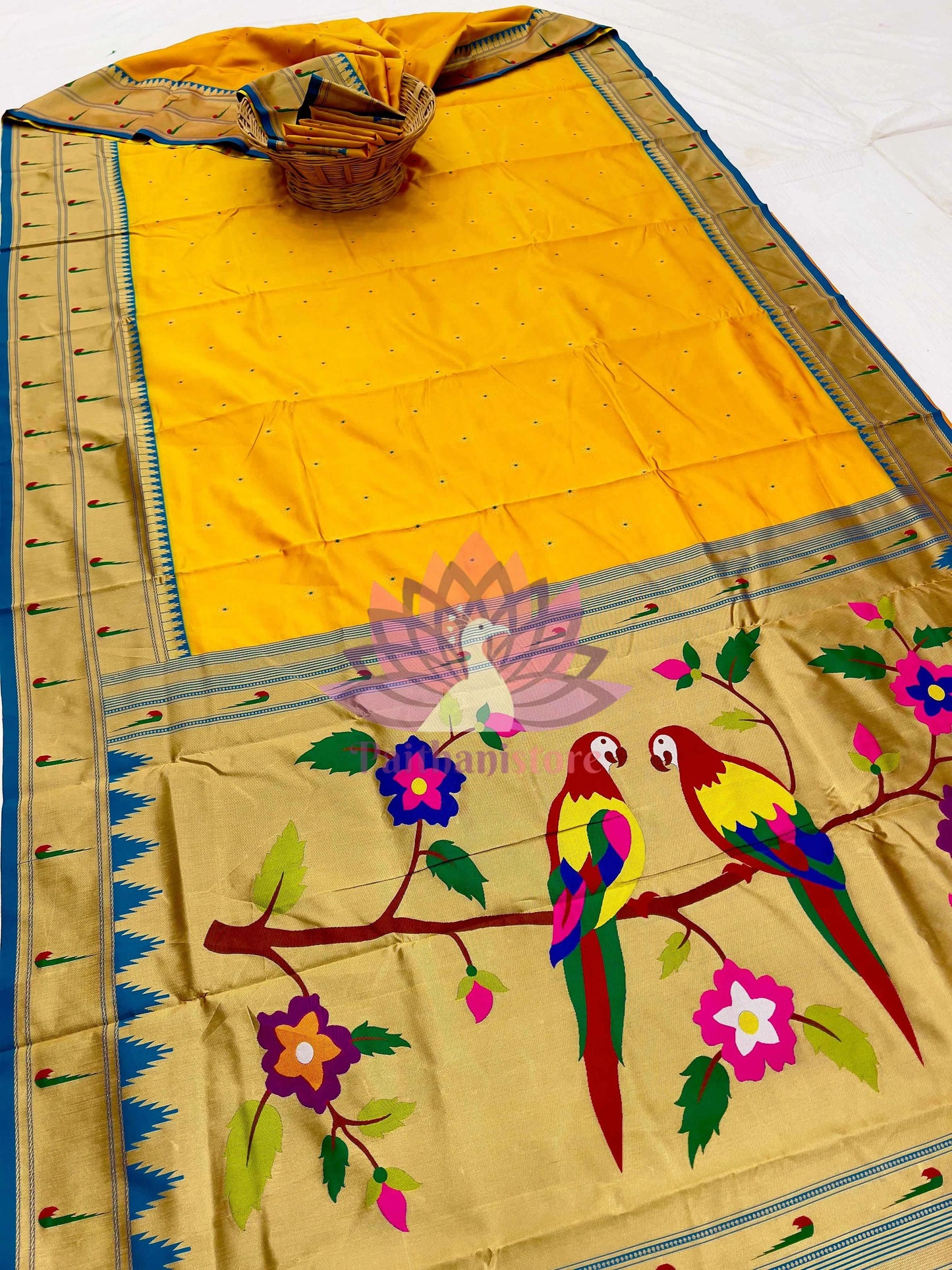 Semi Silk Muniya Border Paithani Saree