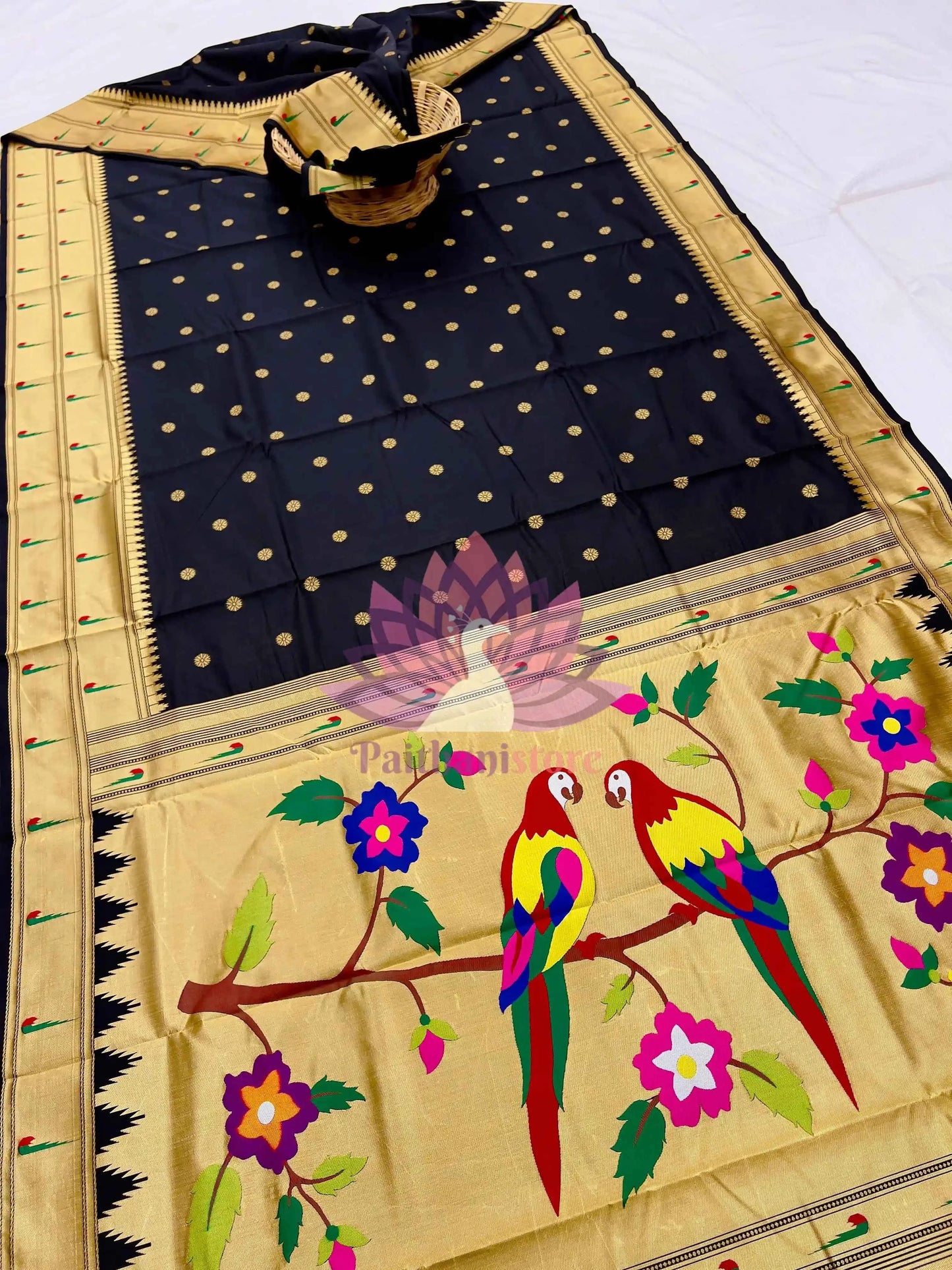 Semi Silk Muniya Border Paithani Saree