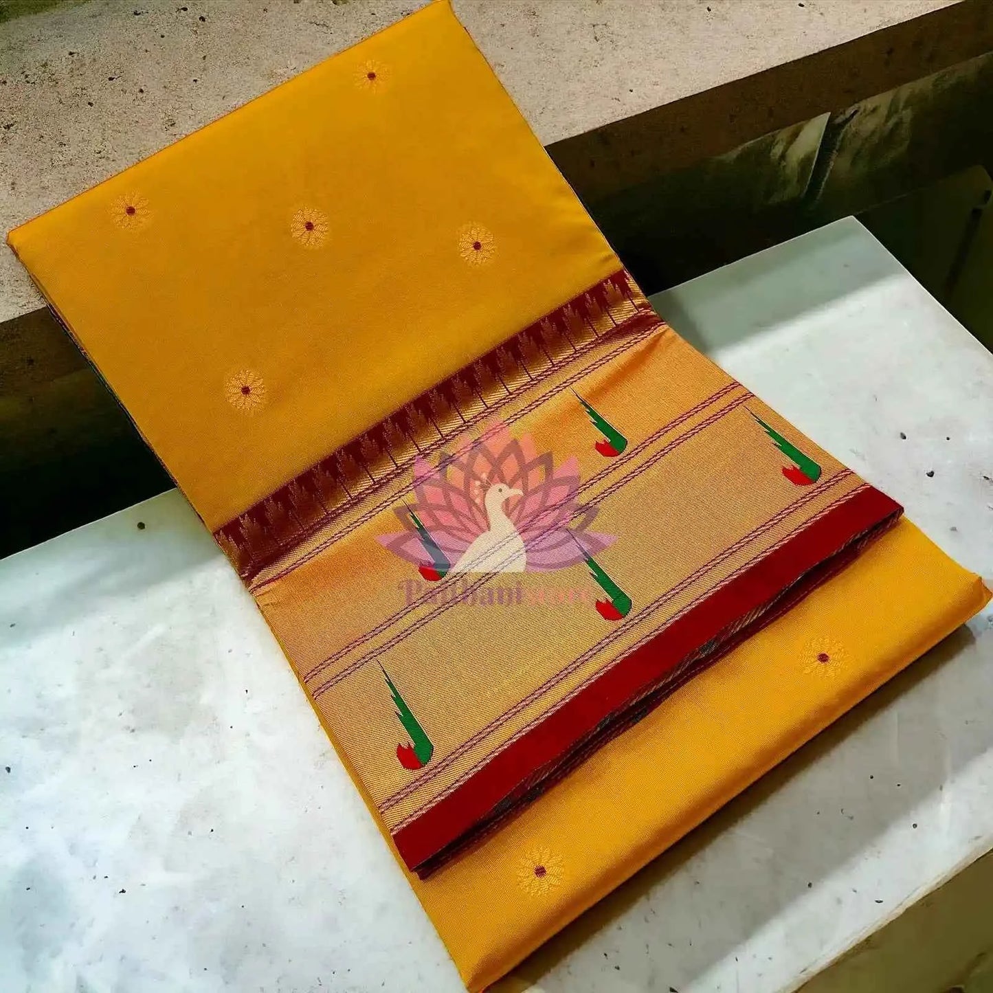 Semi Silk Muniya Border Paithani Saree