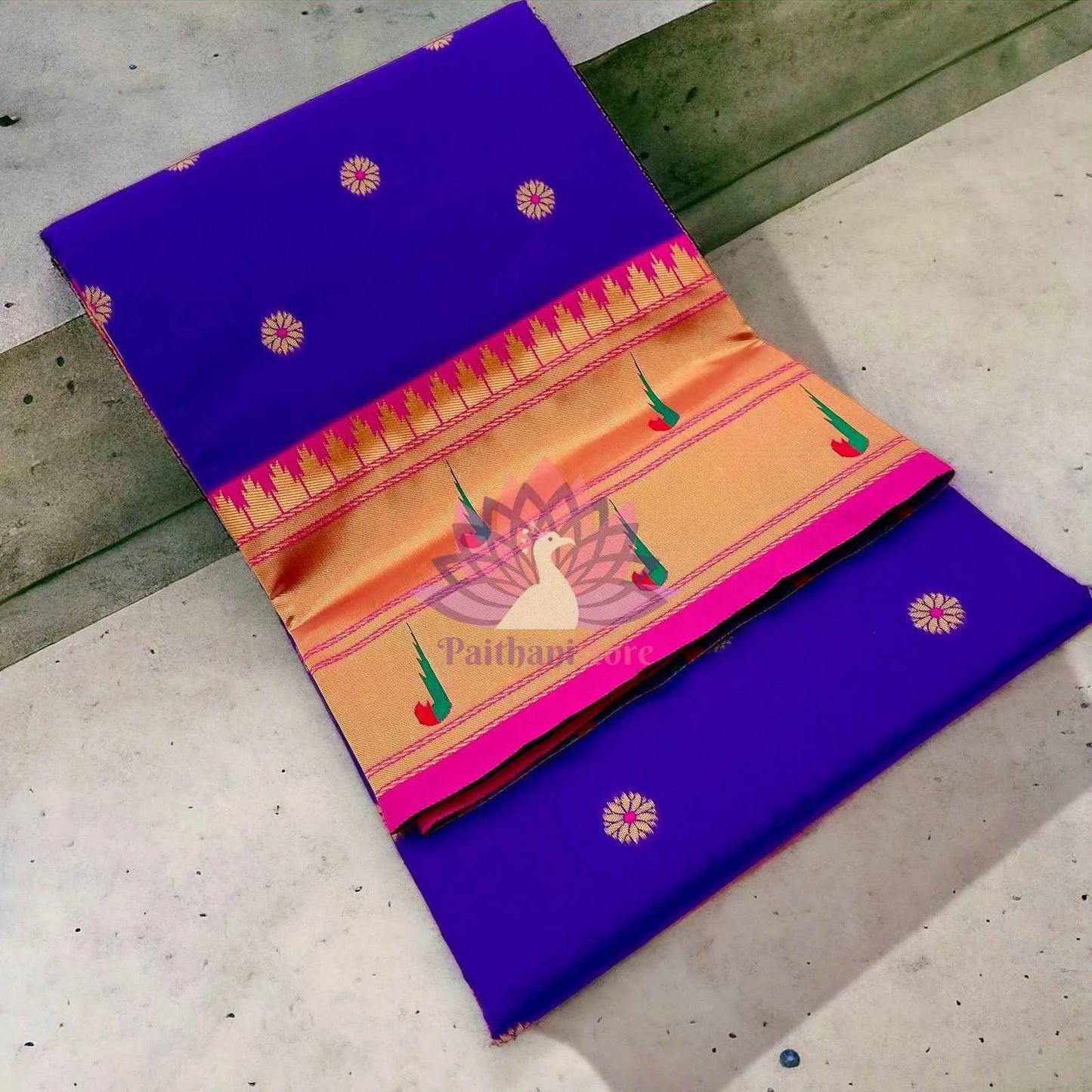 Semi Silk Muniya Border Paithani Saree