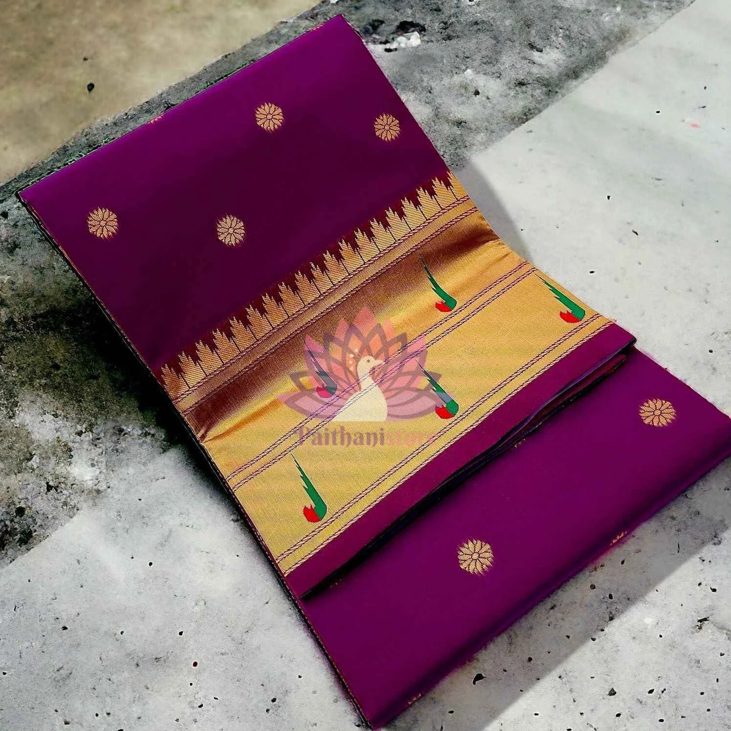Semi Silk Muniya Border Paithani Saree
