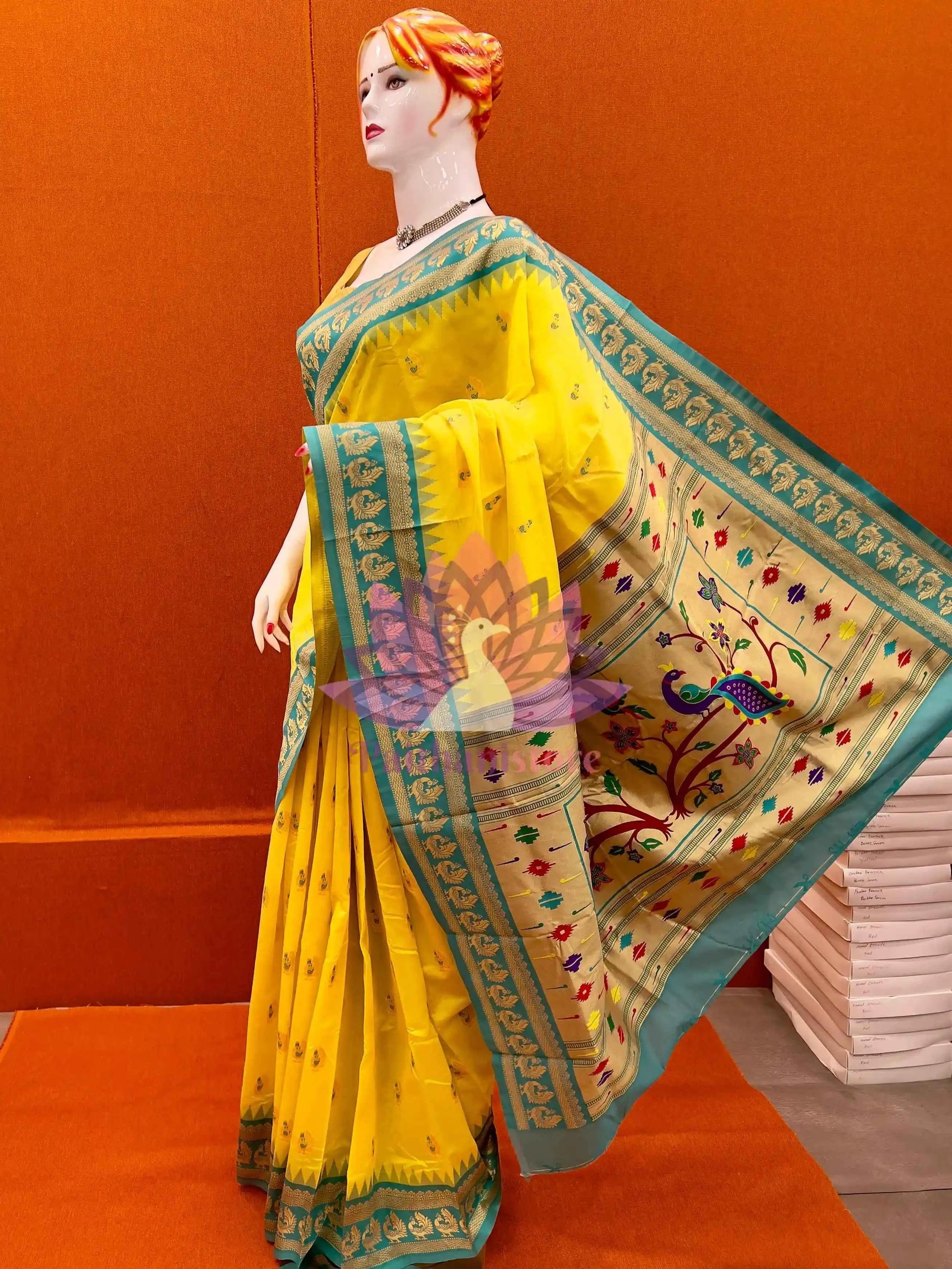 Semi Silk Gadwal Paithani Saree