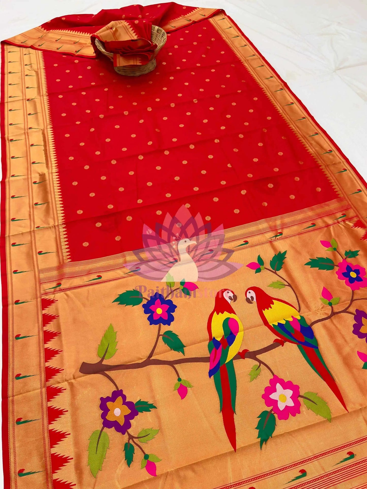 Semi Silk Muniya Border Paithani Saree