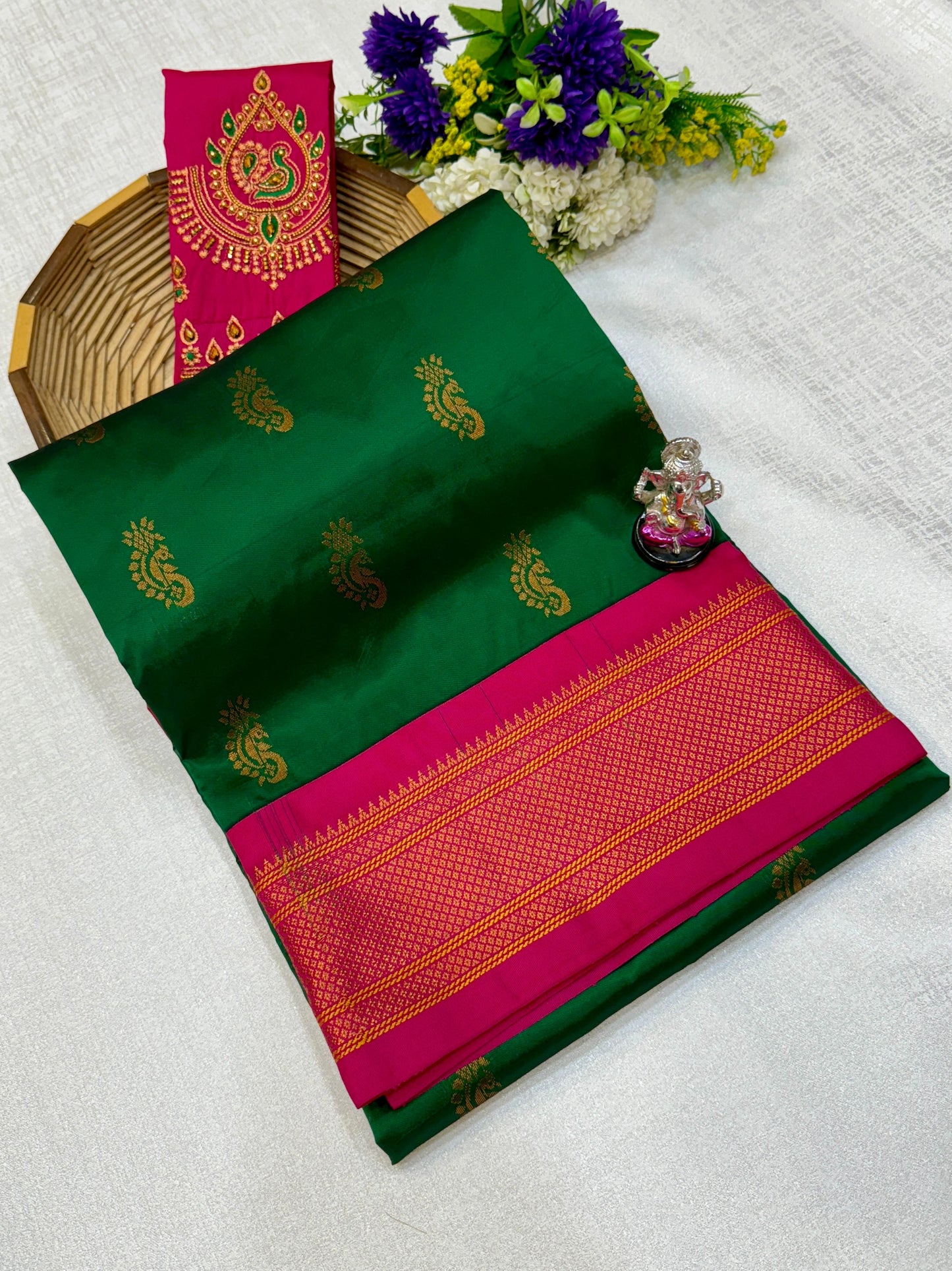 Beautiful Nath Saree with Designer Pallu