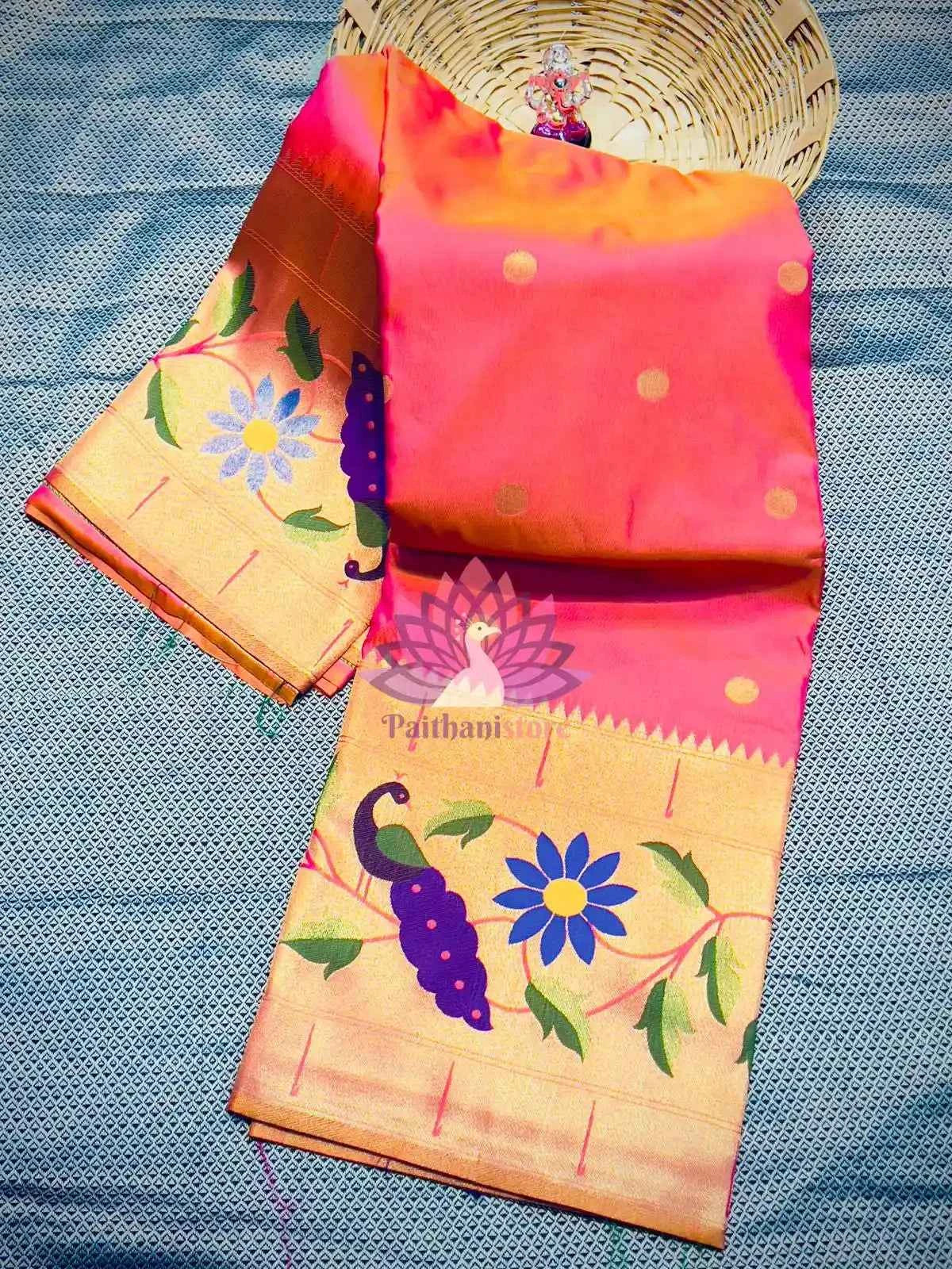 Semi Silk Saree | Designer Brocade Paithani Saree