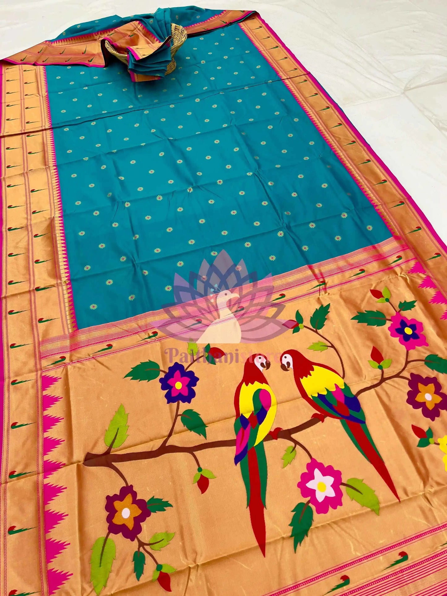 Semi Silk Muniya Border Paithani Saree