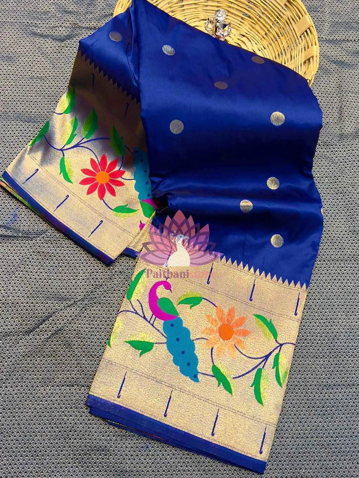 Semi Silk Saree | Designer Brocade Paithani Saree
