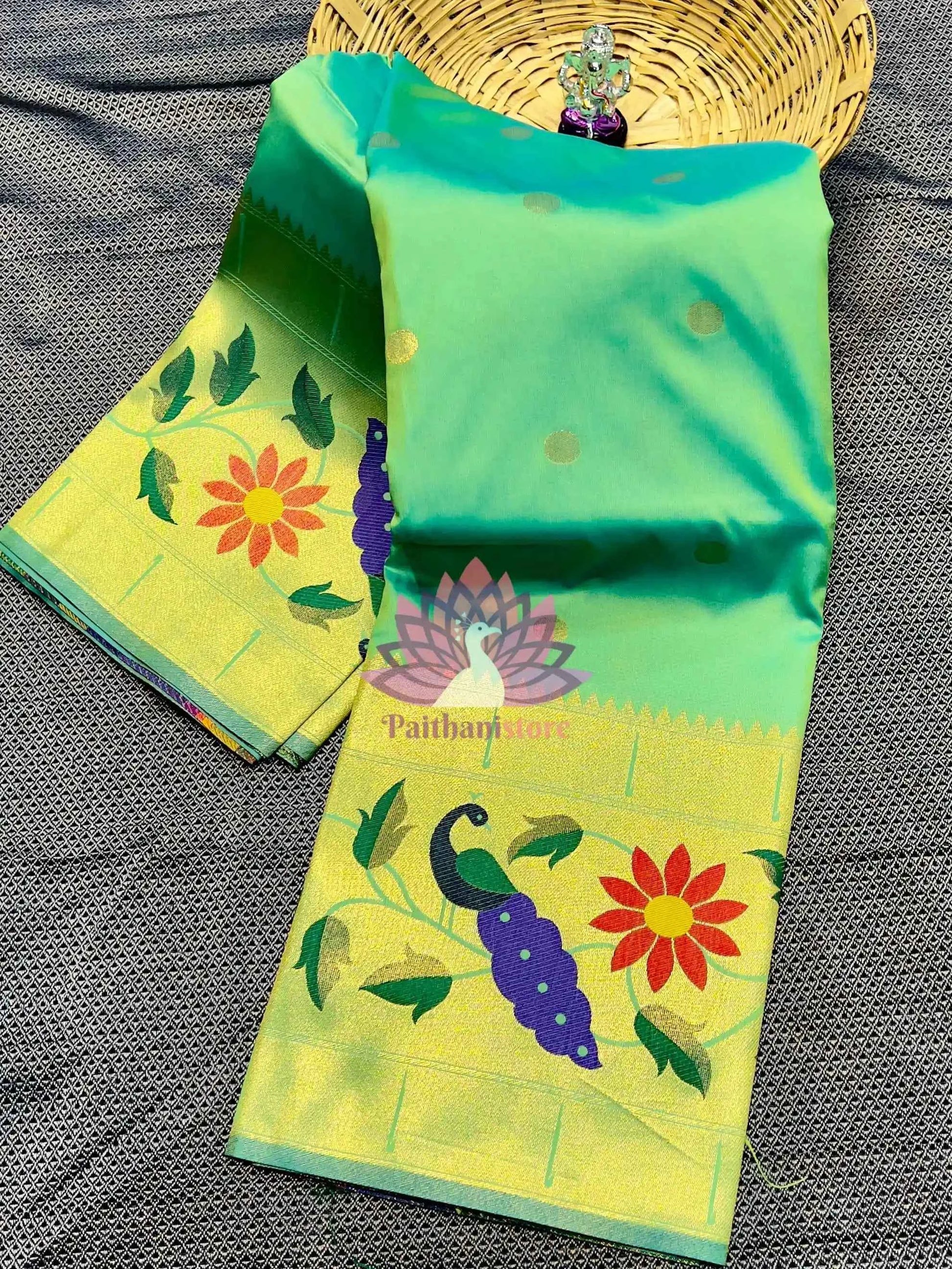 Semi Silk Saree | Designer Brocade Paithani Saree