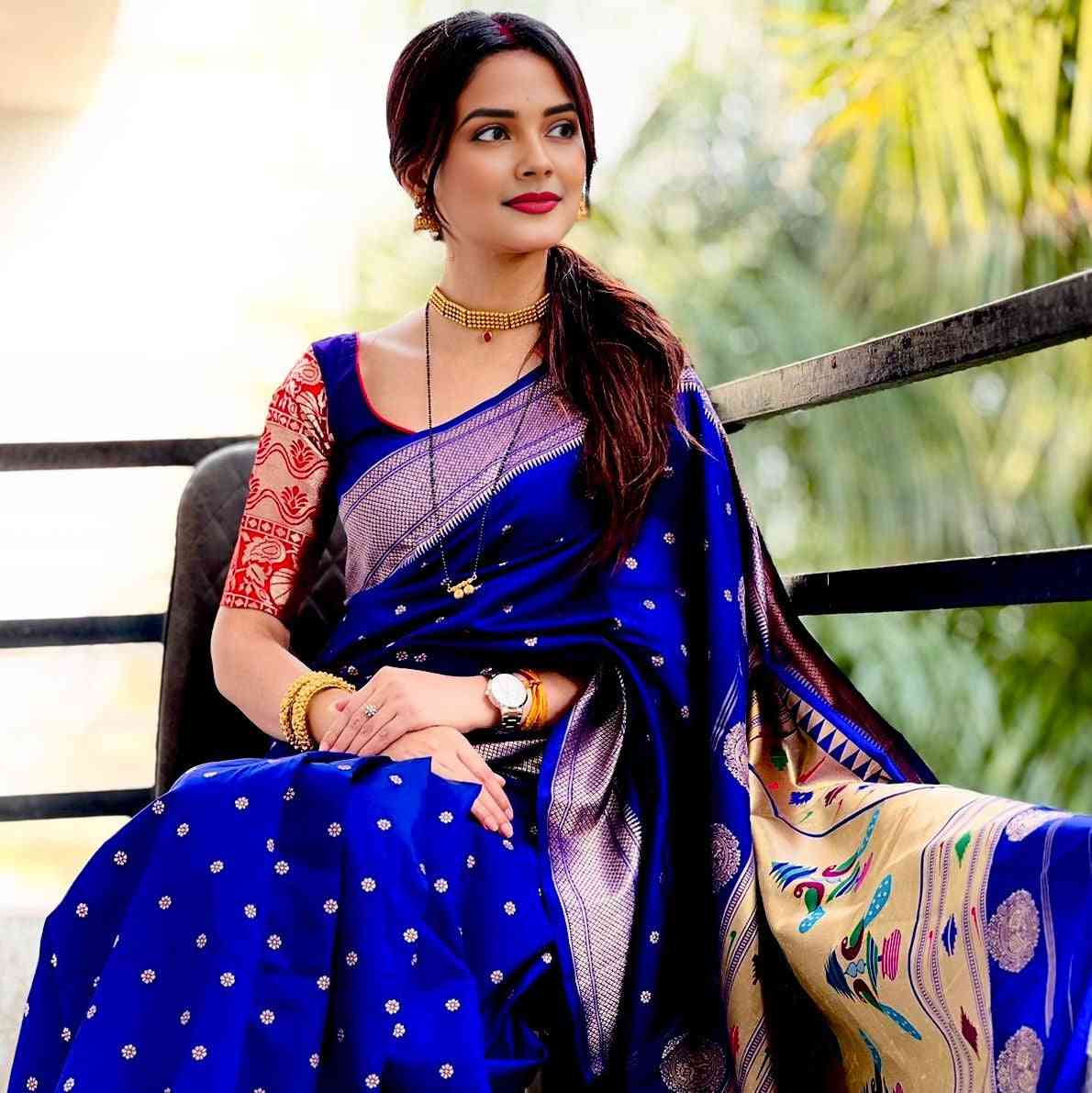 Semi Silk Yeola Paithani Saree - Paithanistore