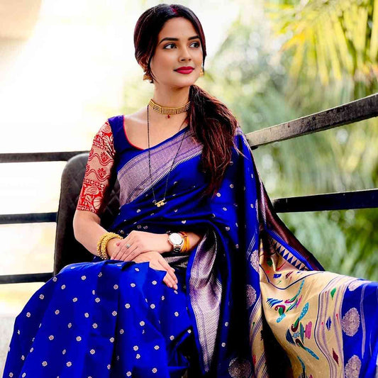 Semi Silk Yeola Paithani Saree - Paithanistore