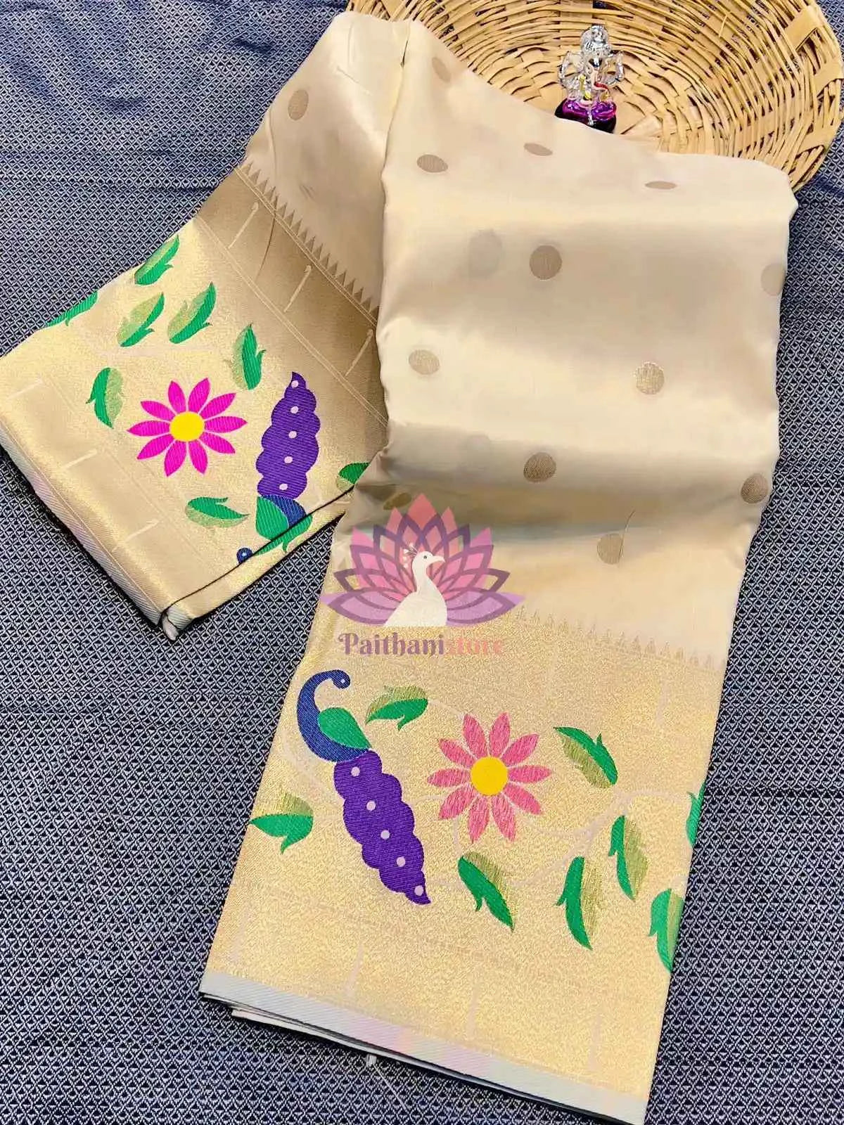 Semi Silk Saree | Designer Brocade Paithani Saree
