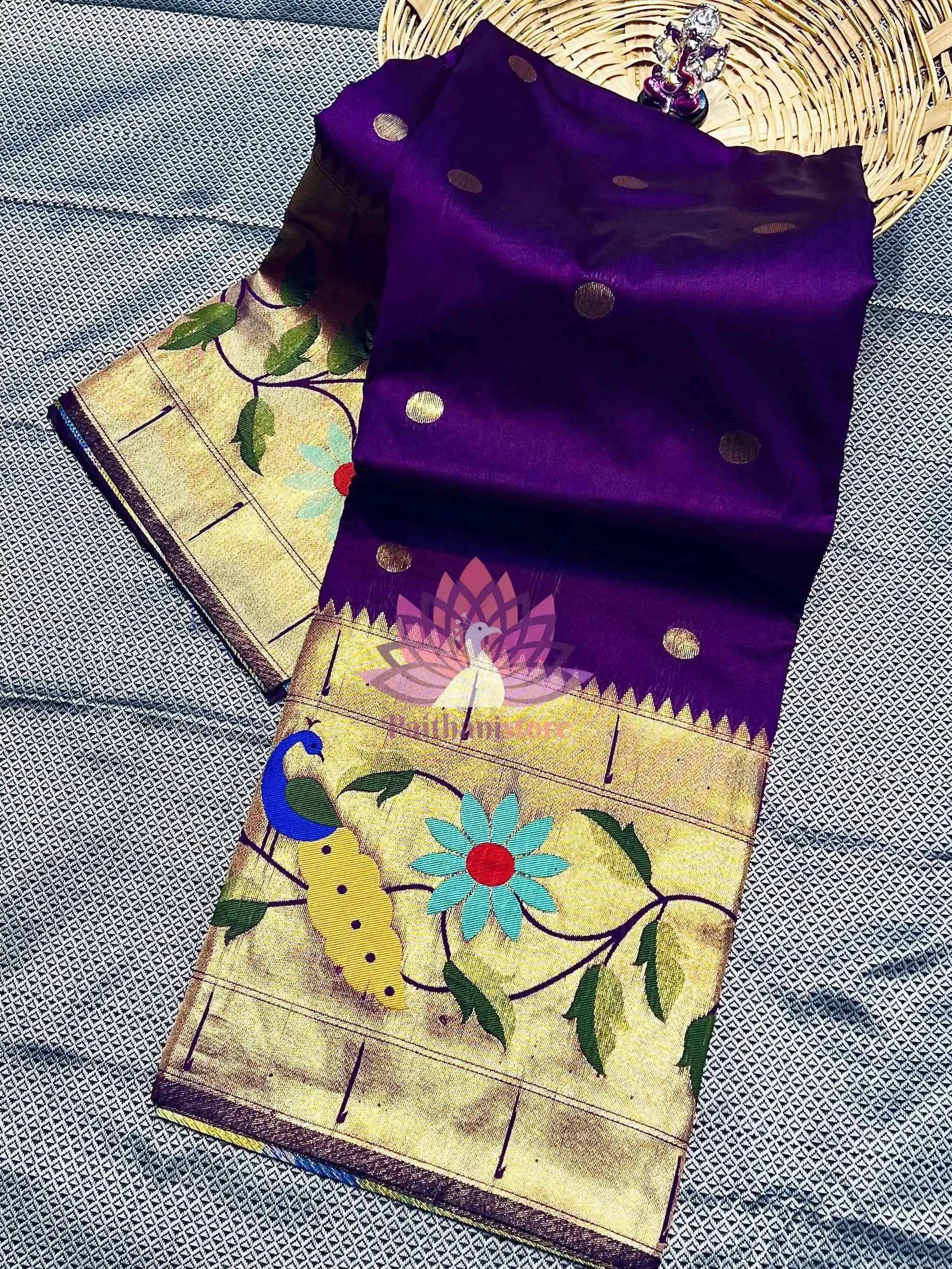 Semi Silk Saree | Designer Brocade Paithani Saree
