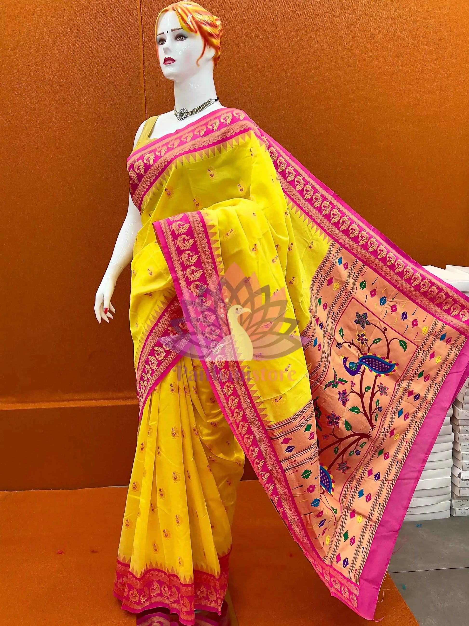 Semi Silk Gadwal Paithani Saree