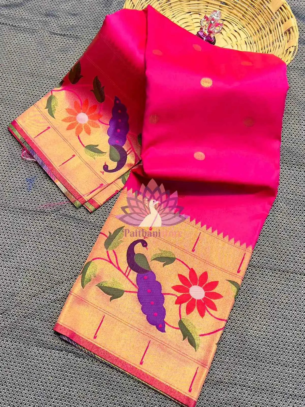 Semi Silk Saree | Designer Brocade Paithani Saree