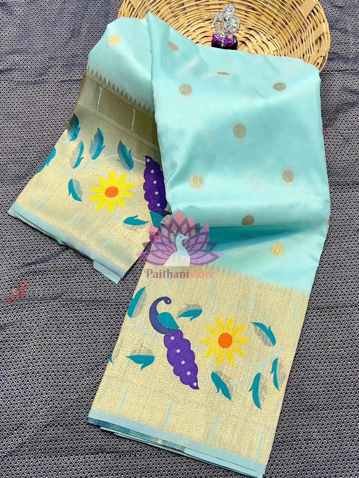 Semi Silk Saree | Designer Brocade Paithani Saree