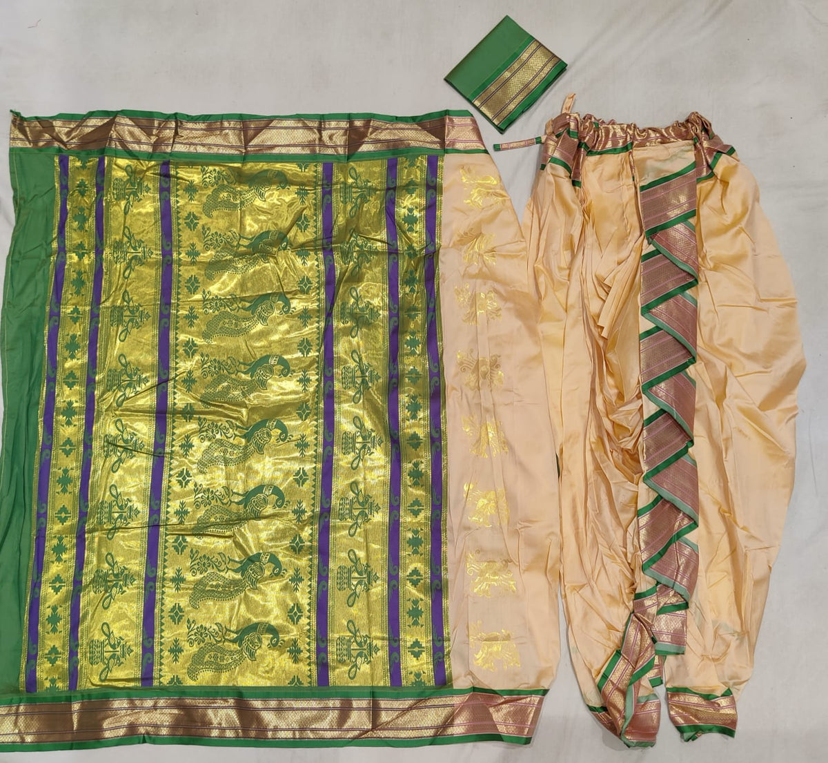 Readymade 9 Yard Nauvari Paithani Saree - Pre-Draped Traditional