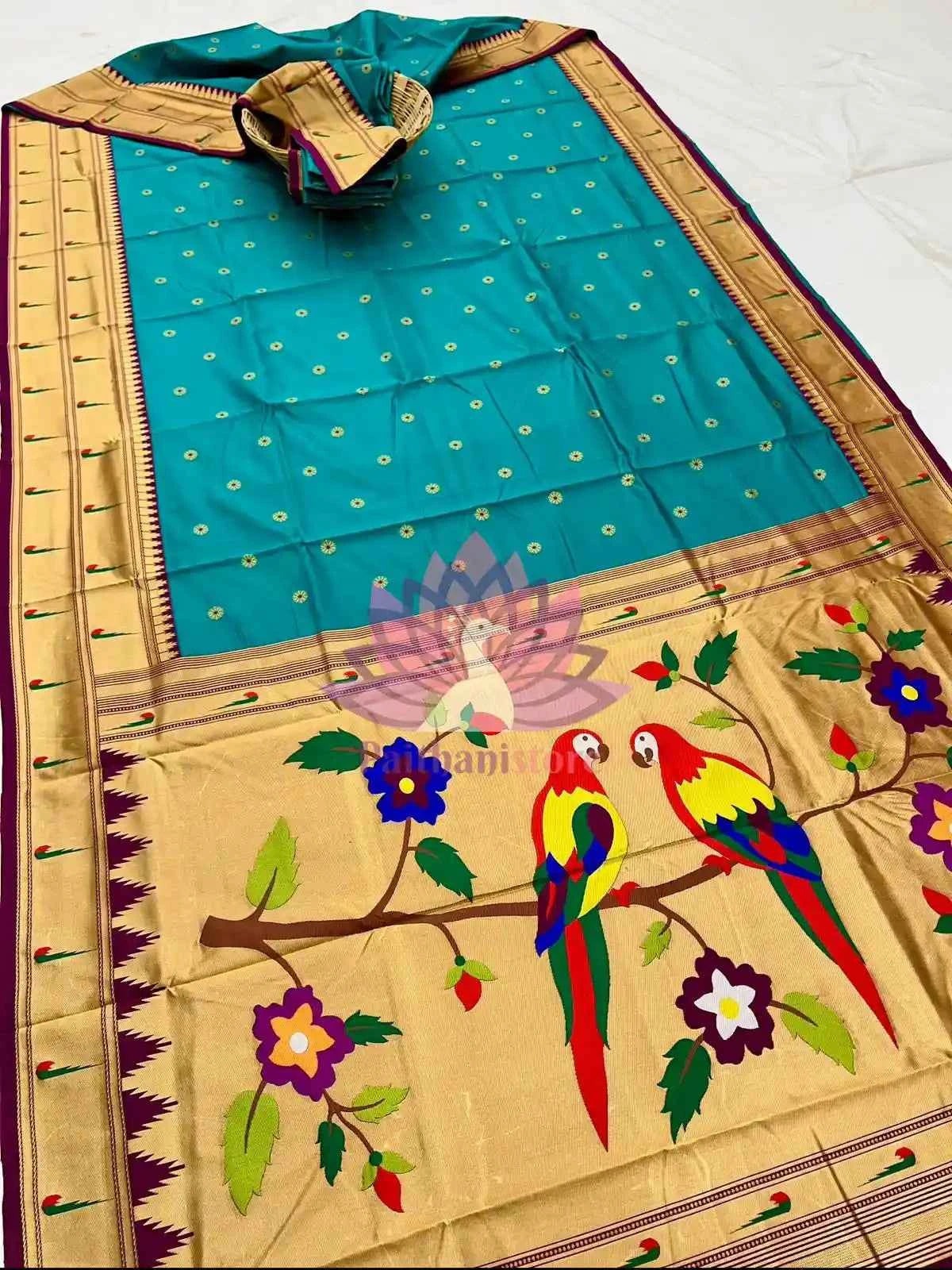 Semi Silk Muniya Border Paithani Saree
