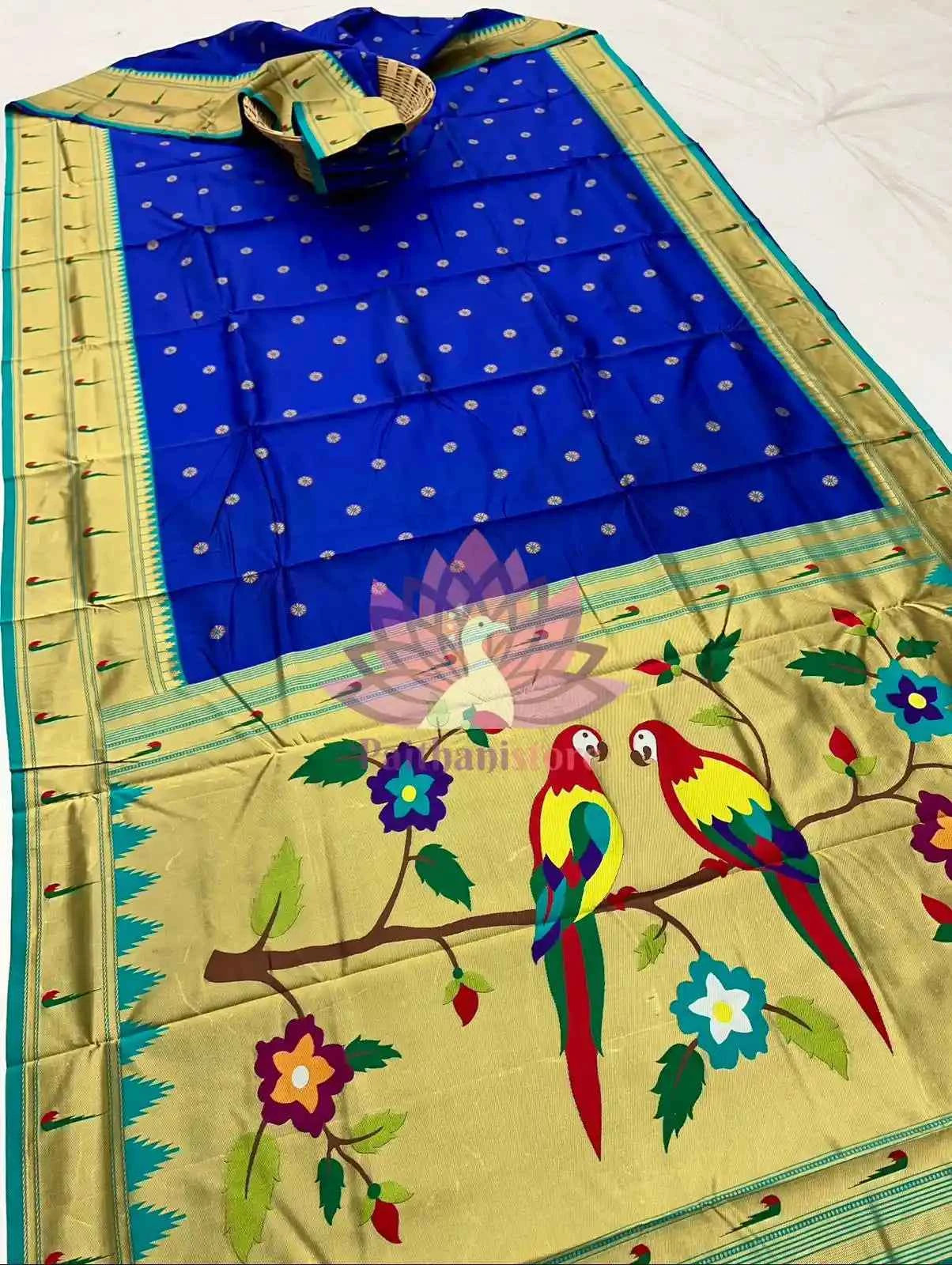Semi Silk Muniya Border Paithani Saree