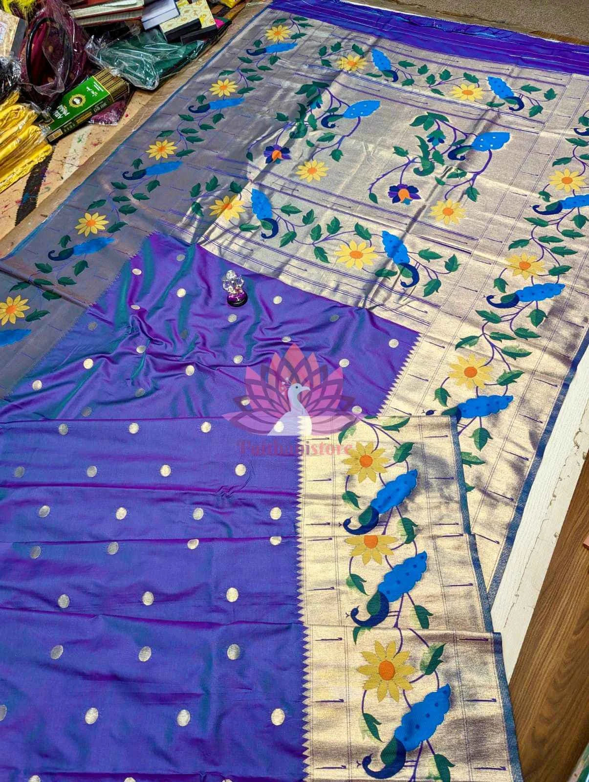 Semi Silk Saree | Designer Brocade Paithani Saree