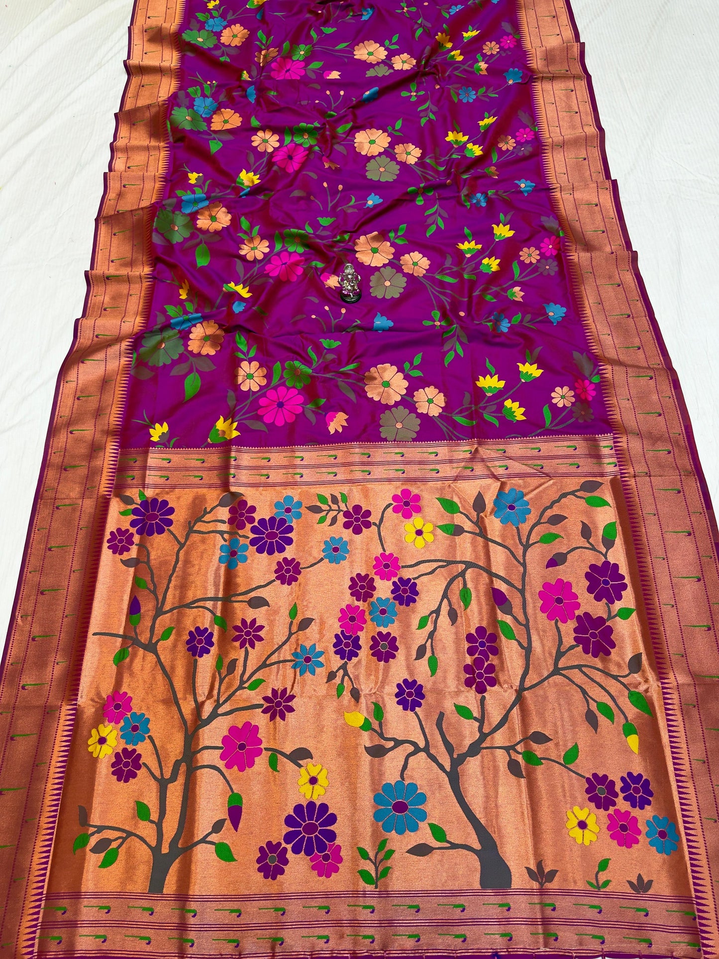 Elegant All Over Paithani Saree with Tripal Muniya Border