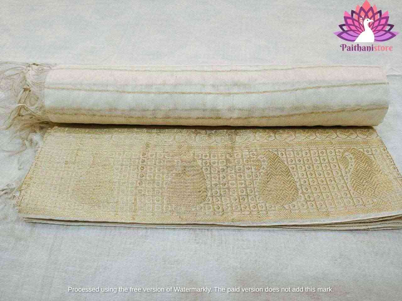 Off-White Paithani Shela for 9 Yard Saree